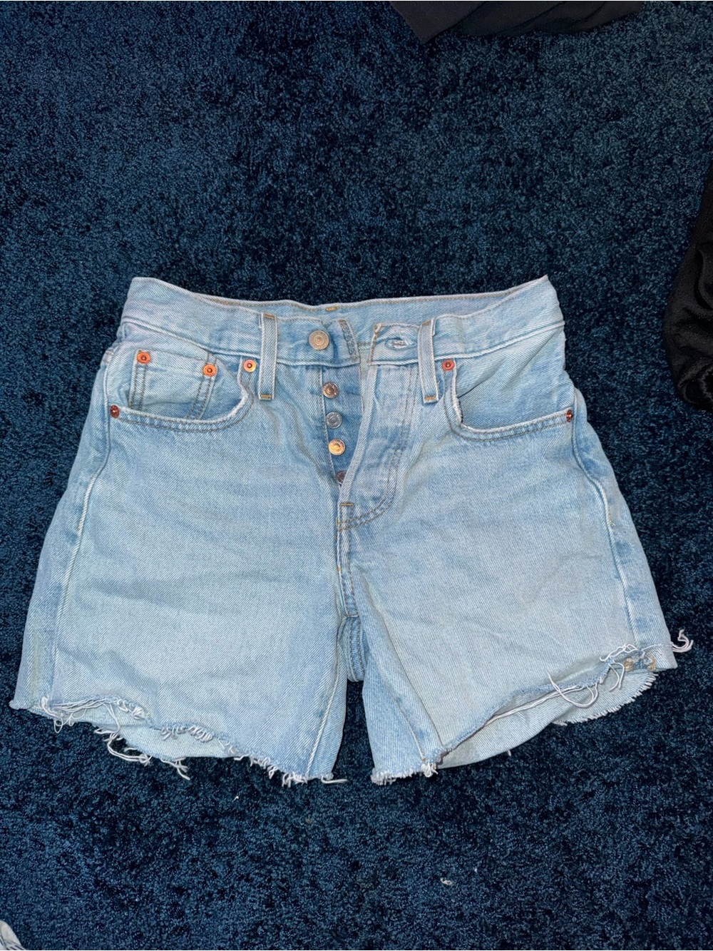 Levi's Light Blue High-Rise Cutoff Denim Shorts